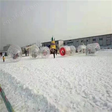 瀚雪冰雪乐园气模类 雪地滚筒 加厚TPU耐低温充气滚筒