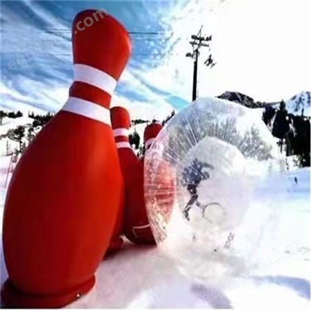 瀚雪游乐 雪地充气悠波球 耐寒TPU滚筒球碰碰球 滑雪场设备
