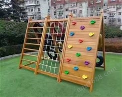 幼儿园木质攀爬架 户外儿童拓展游乐设施 体能训练攀爬墙