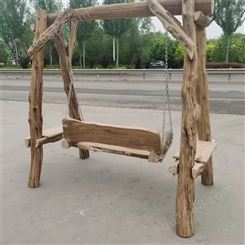 中式庭院民宿装饰实木摇椅 不易风化 承载力强