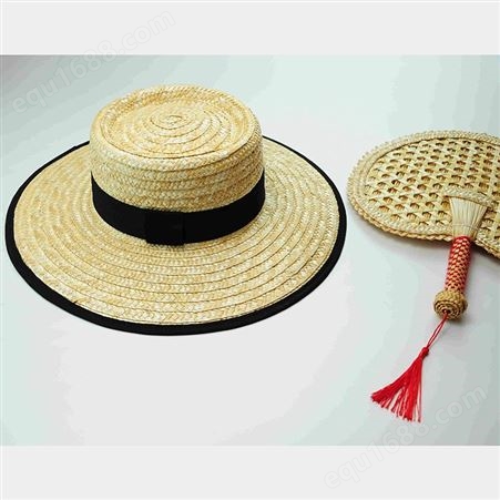 厂家现货批发定做 夏季男士女士遮阳沙滩手编草帽 凹顶帽包边