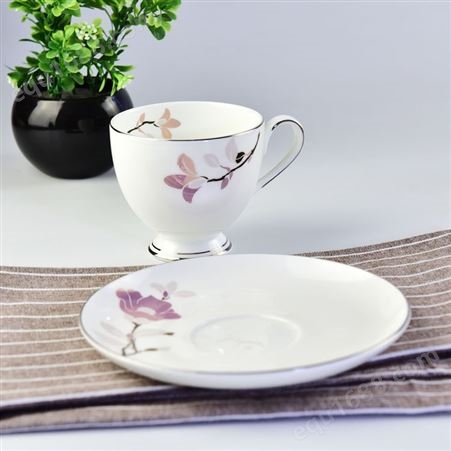 骨瓷咖啡杯碟套装 创意时尚咖啡具 陶瓷咖啡杯 可定制图案