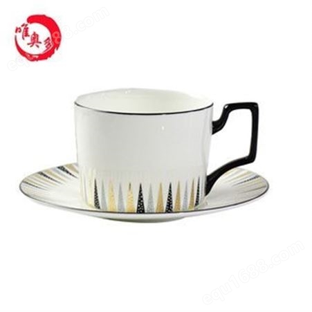 批发欧式简约陶瓷咖啡杯碟 骨瓷杯碟套装 商务礼品可定logo