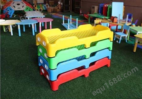 南宁幼儿园儿童午睡塑料床配套家具