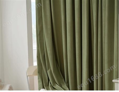 酒店民宿项目新款雪尼尔色织提花纯色遮光隔热阻燃简约窗帘帘子