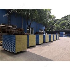 广东岩棉板定制 中空岩棉彩钢板厂家批发 保温岩棉板