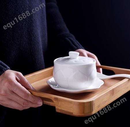 陶瓷炖盅小汤碗 饭店位盅燕窝炖罐 西餐隔水盅
