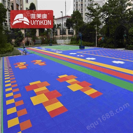 户外球场防滑悬浮地板 品牌彩色塑料多功能拼装运动地板 工厂生产