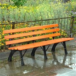 公园椅户外长椅 庭院防腐木条椅 室外防水有靠背实木休闲座椅