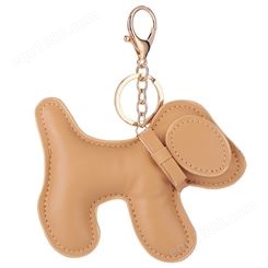 PU皮女士可爱小狗皮革包包挂件钥匙扣 狗狗高档箱包配饰挂坠