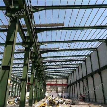 巴鑫二手钢构 长96米宽18米高9.5米钢结构厂房旧钢行车房行吊