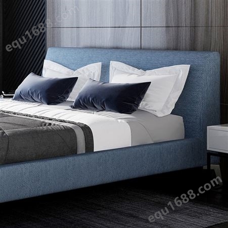 天一美家现代简约布艺床双人网红1.8米床轻奢意式主卧家具