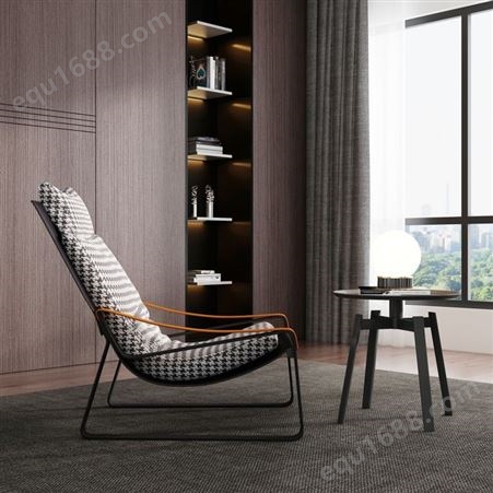天一美家 卧室单人沙发椅现代简约 北欧房间休闲椅轻奢意式老虎椅