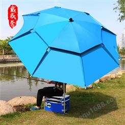 钓鱼伞2.4米双层万向防雨防晒折叠大钓伞黑胶遮阳钓鱼雨伞
