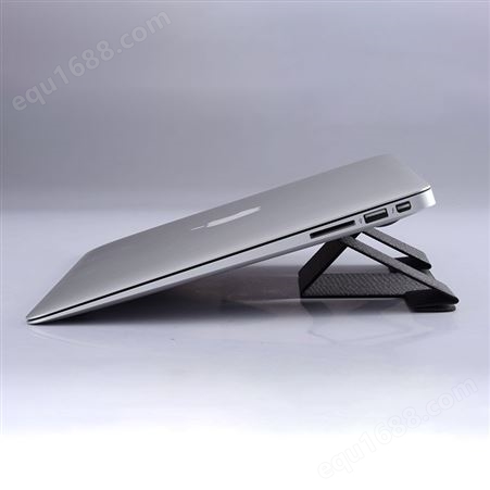 皮质笔记本支架折叠散热电脑支架_办公商务桌面平板支架定制