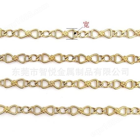 黄铜倒模蝴蝶结圆环链条简约流行韩国半成品首饰配件批量来图订购