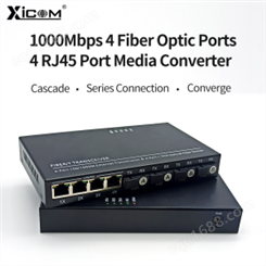 1000Mbps4FiberOpticPorts 4 RJ45 Port Media Converter