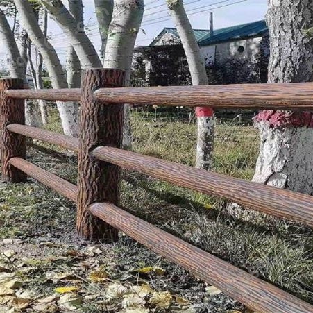 水泥仿木栏杆现货 仿竹护栏定制价 河堤市政公园新农村建设