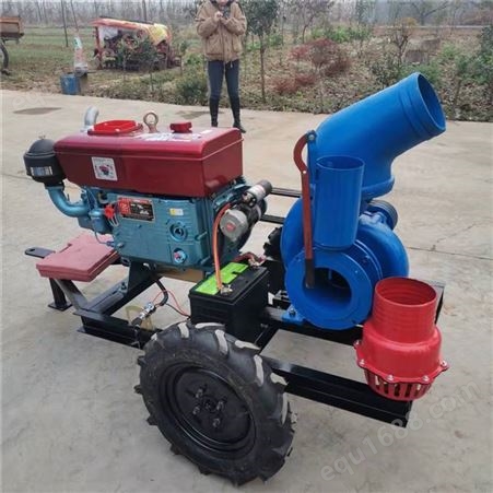 6寸8寸柴油机水泵 蔬菜基地灌溉泵 大流量拖车款12寸抽水机