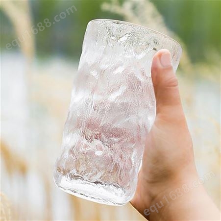嘉盛批发定制冰川纹玻璃杯子 玻璃饮料杯 创意啤酒杯